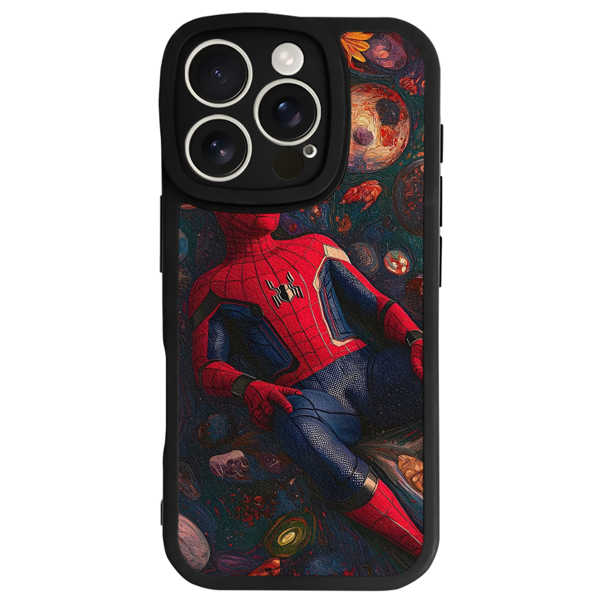 （画像用） Spider Man スパイダーマン 【iPhone 16シリーズ対応】シリコンスマホケース（レザー調） 材質：シリコン